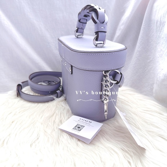 NWT Coach Kay Crossbody Pebble Leather Mist Lilac Purple CJ612 - Picture 7 of 11